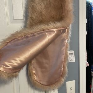 Mauve Colored Fur Shawl